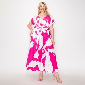 B-105-1，Print jumpsuit Plus Size ，Curve Size，Brand new